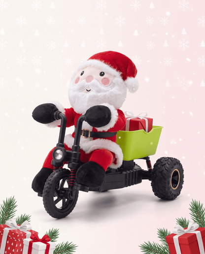 Mini Santa remote control Santa tricycle with plush Santa and lime-green cargo bed